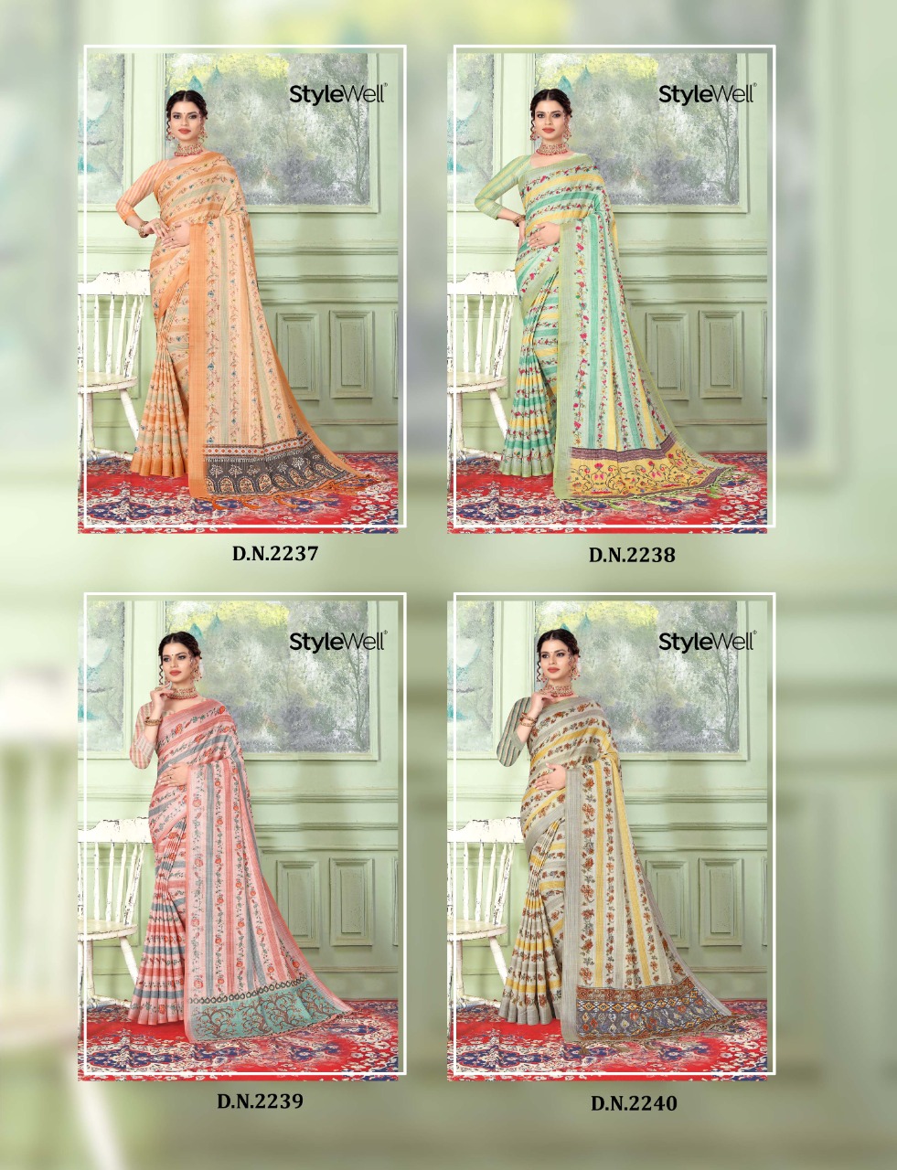 the style tamanna vol 2 linen ecxlusive print saree catalog