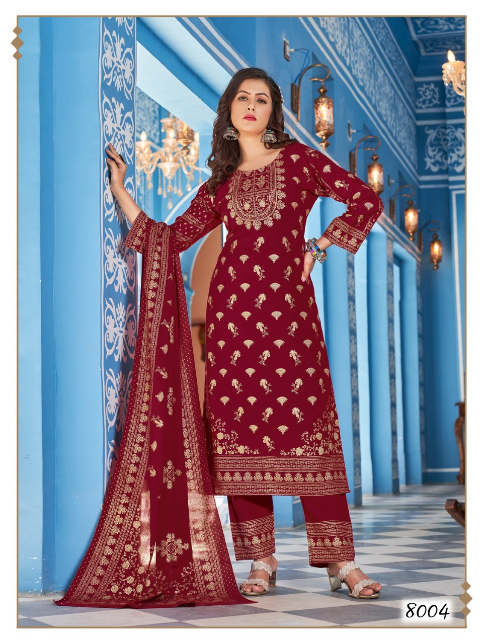 Banwery Fashion nykaa vol 8 rayon new and modern style top pent with dupatta catalog