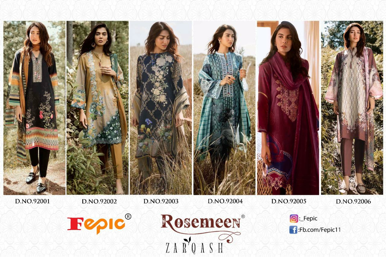 fepic rosemeen zarqash cotton astonishing look salwar suit catalog
