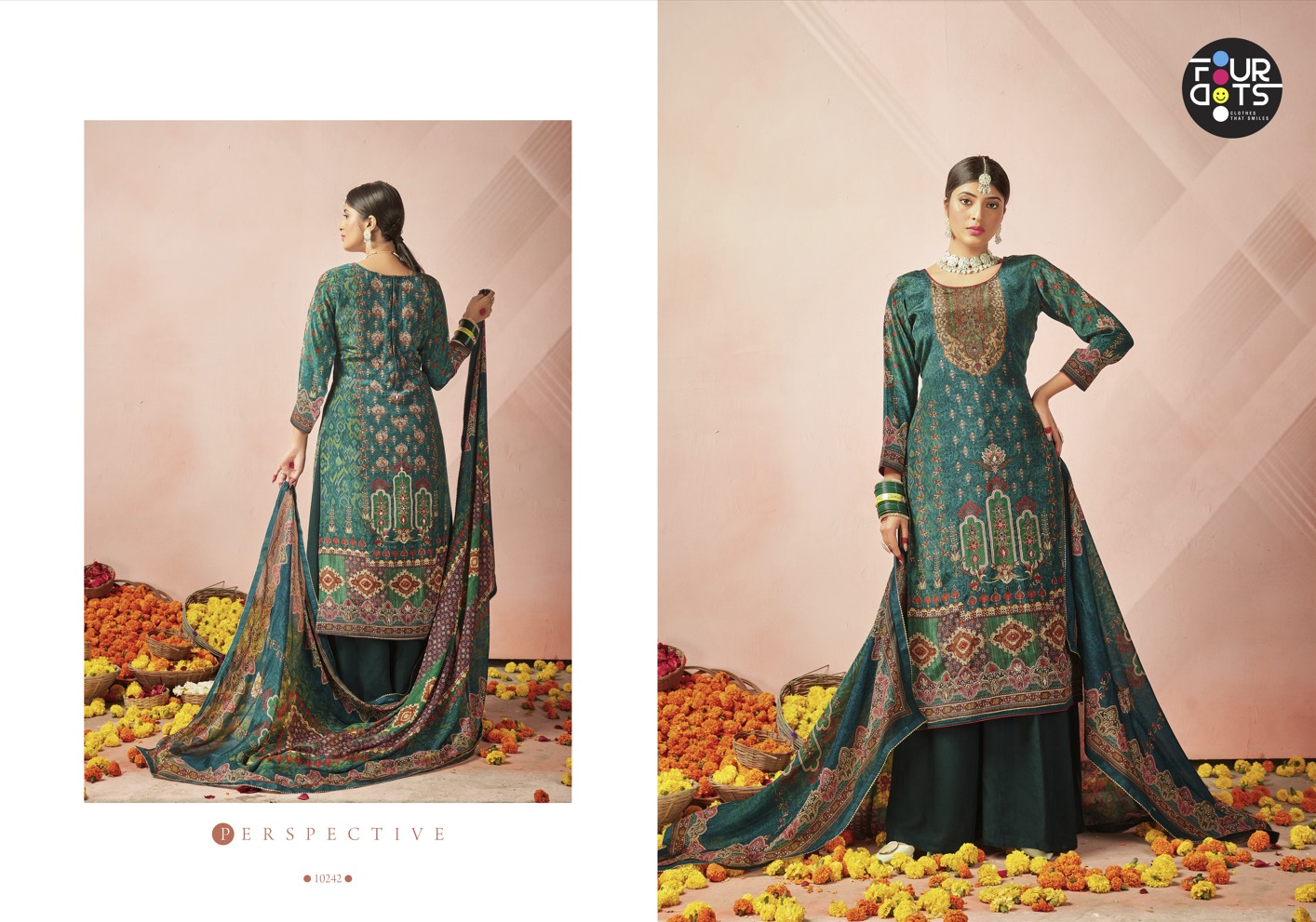 fourdots aarshiya crep exclusive print salwar suit catalog