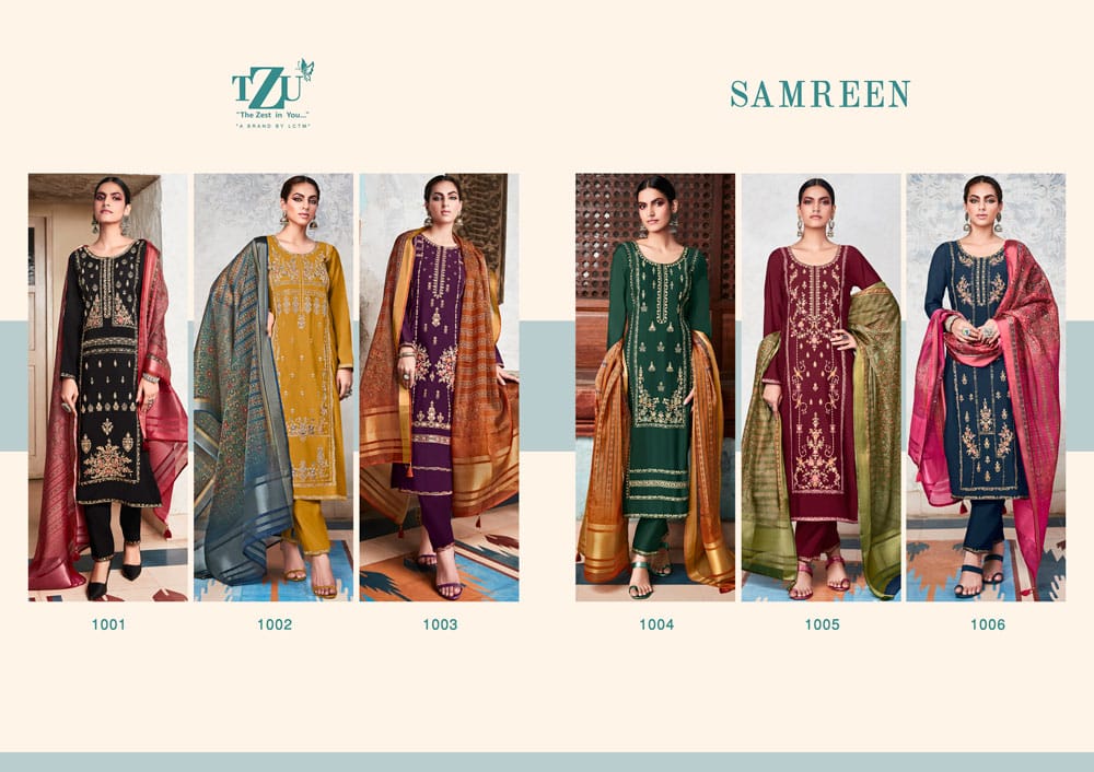 lctm overseas samreen  silk new and modern style top bottom with dupatta catalog