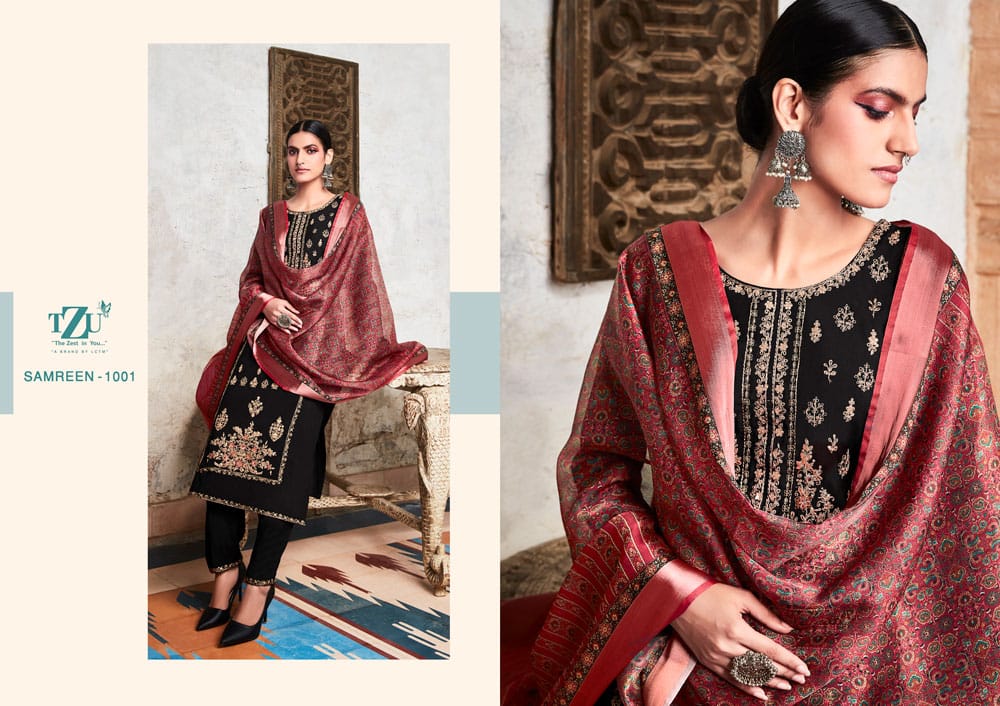 lctm overseas samreen  silk new and modern style top bottom with dupatta catalog