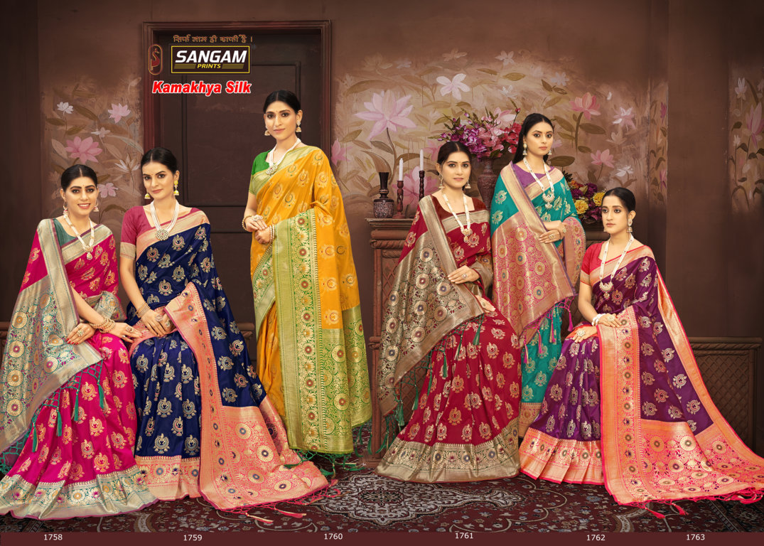 sangam print kamakhaya silk Banarasi Silk gorgeous look saree catalog