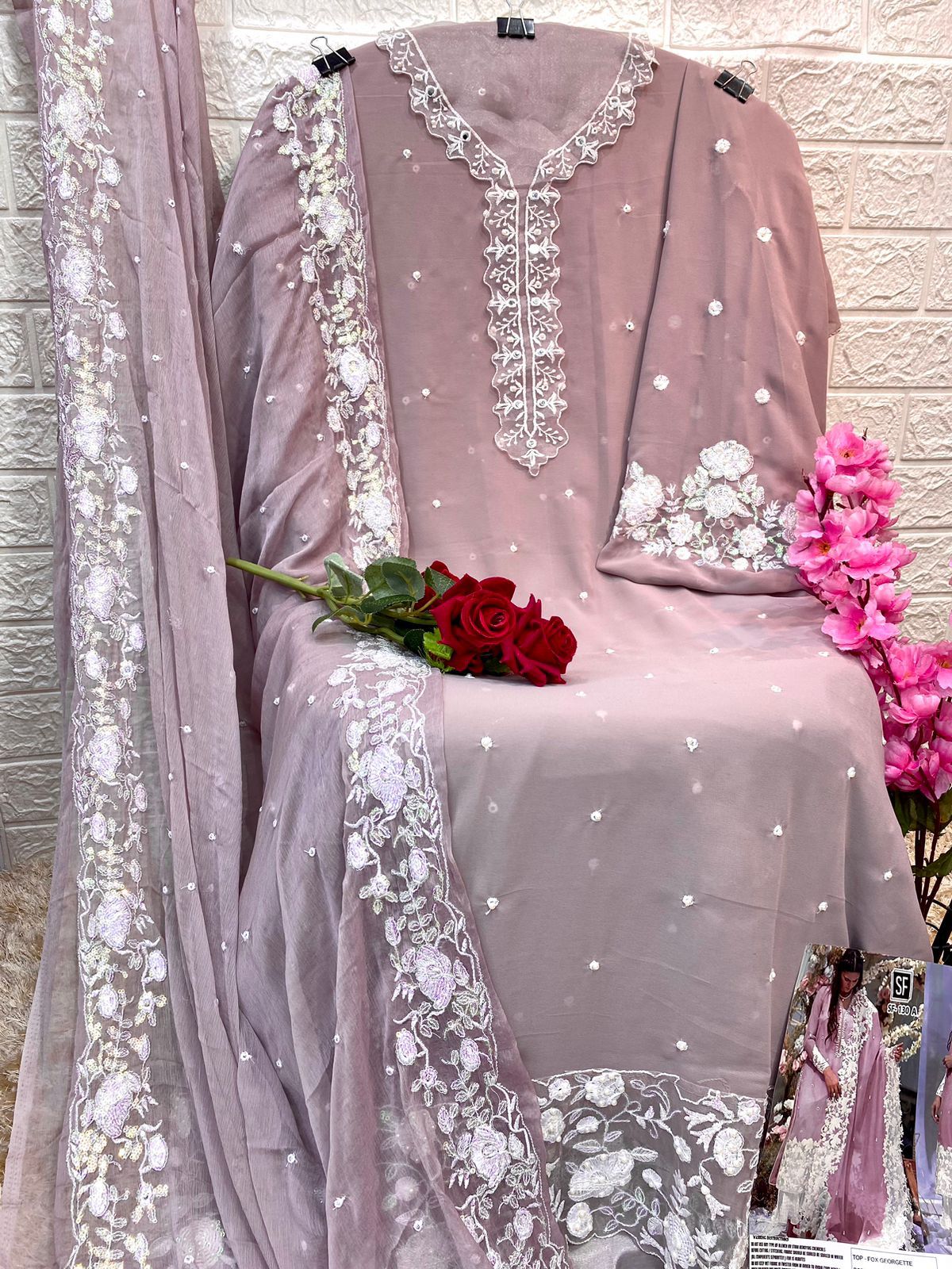 sf fashion sf 134 georgette aunthentic fabric salwar suit single