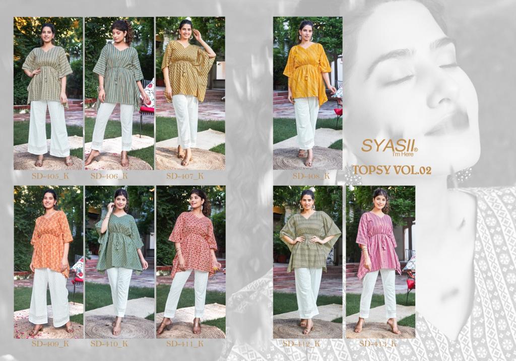 syasii topsy vol 2 cotton exclusive print kaftan catalog