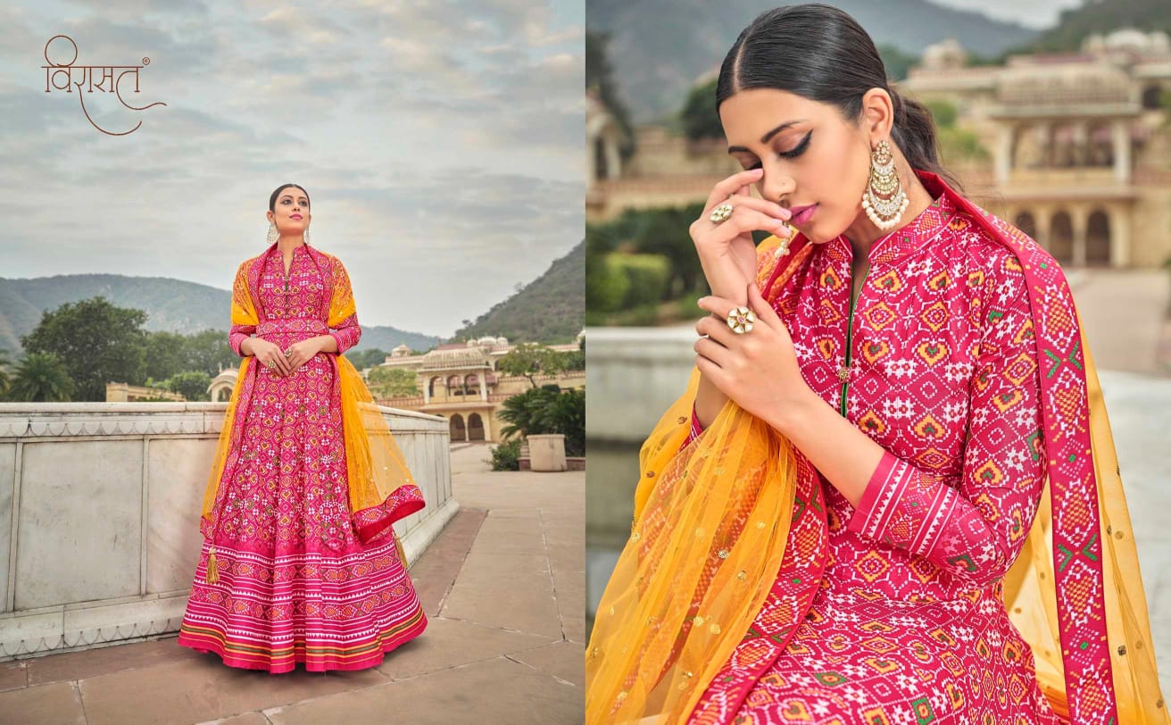 virasat patola dola silk gorgeous look top with dupatta catalog