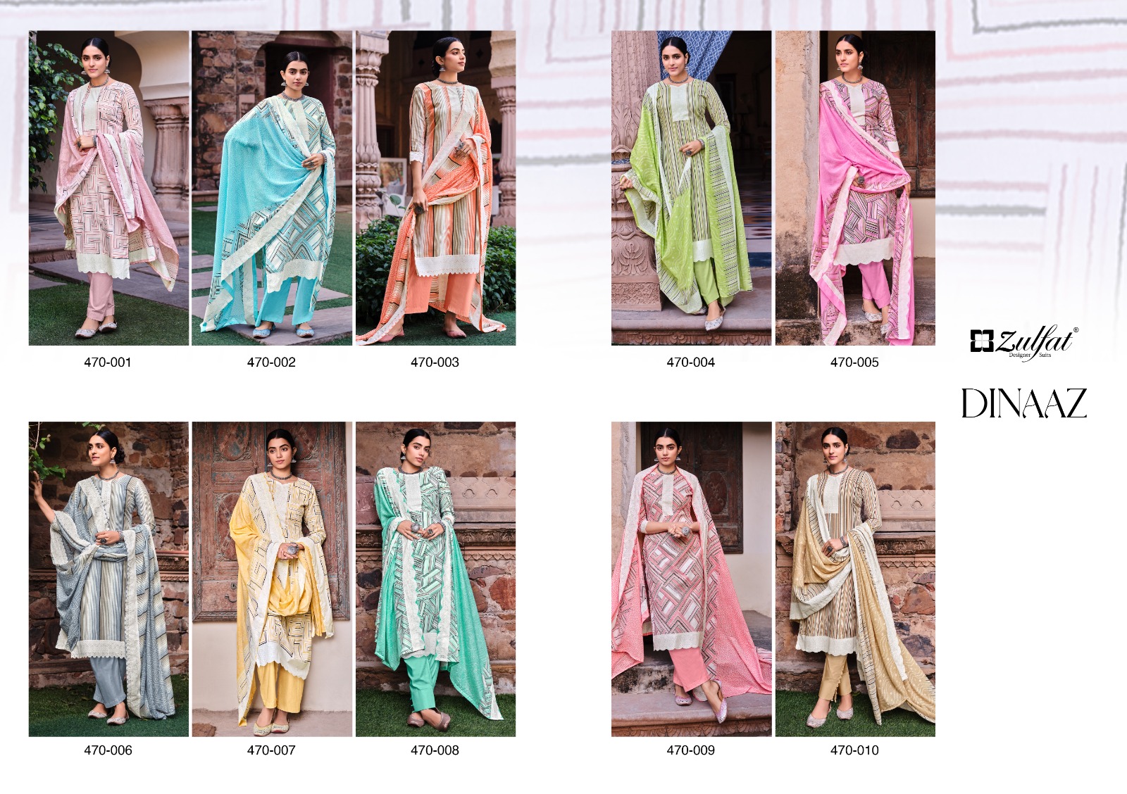 zulfat designer suit dinaaz cotton grace ful look salwar suit catalog