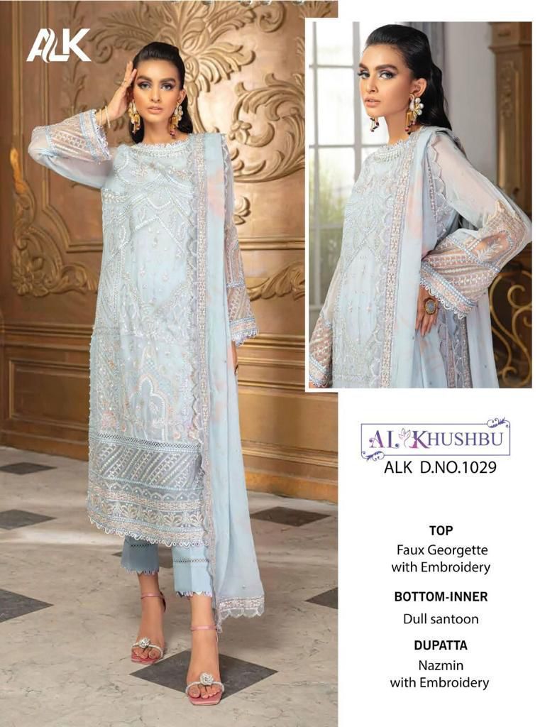 al khushbu alk do 1029 georgette attractive look salwar suit single