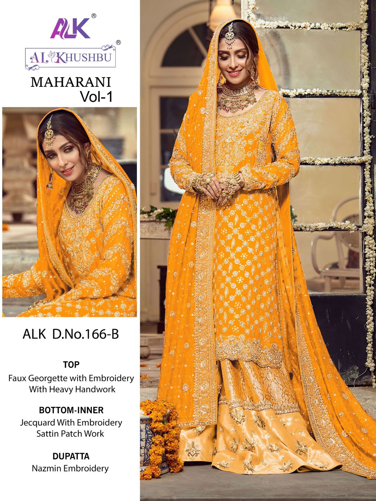 al khushbu maharani vol 1 alk d no 166 a b c d georgette catchy look salwar suit catalog