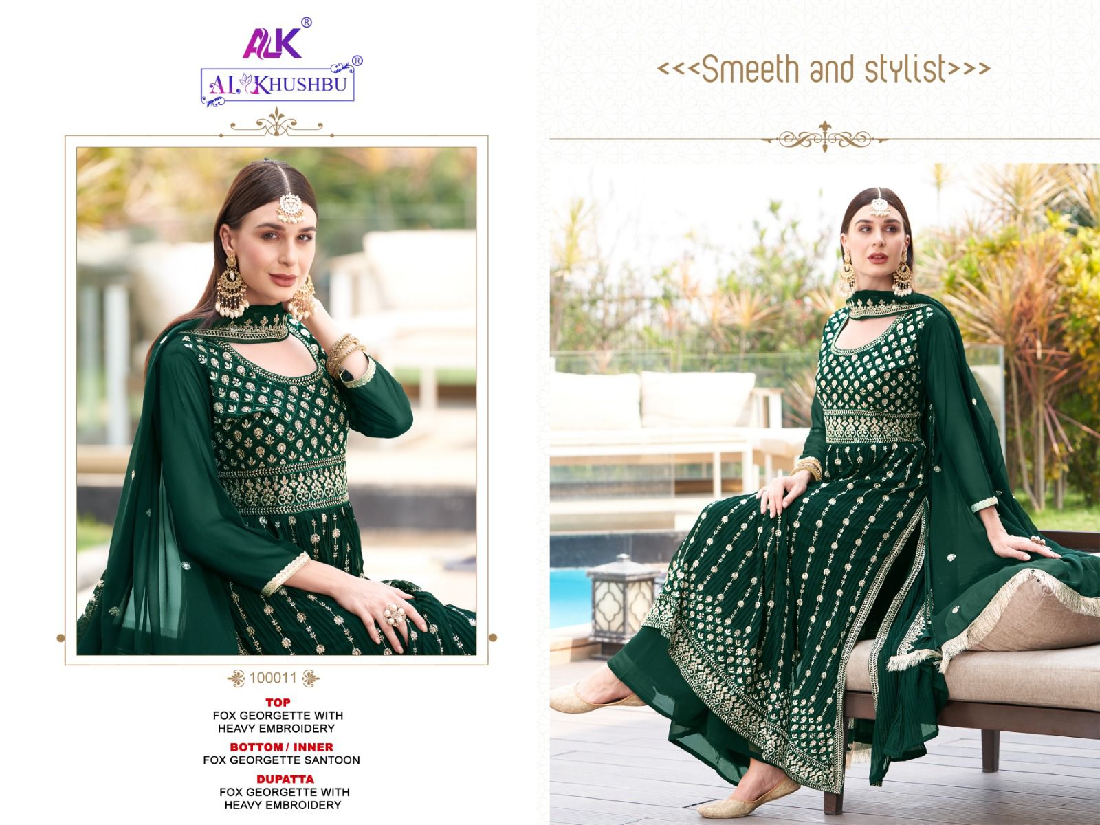 al khushbu sanchal vol 1 d no 100008 to 100011 georgette grace ful look salwar suit catalog