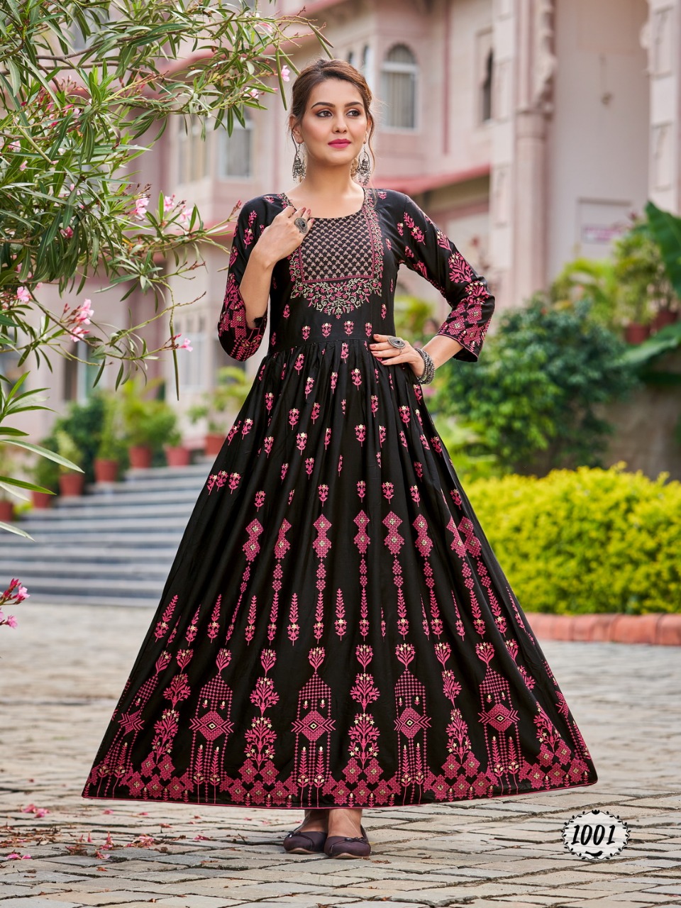 Banwery Fashion flora rayon new and modern style gown catalog