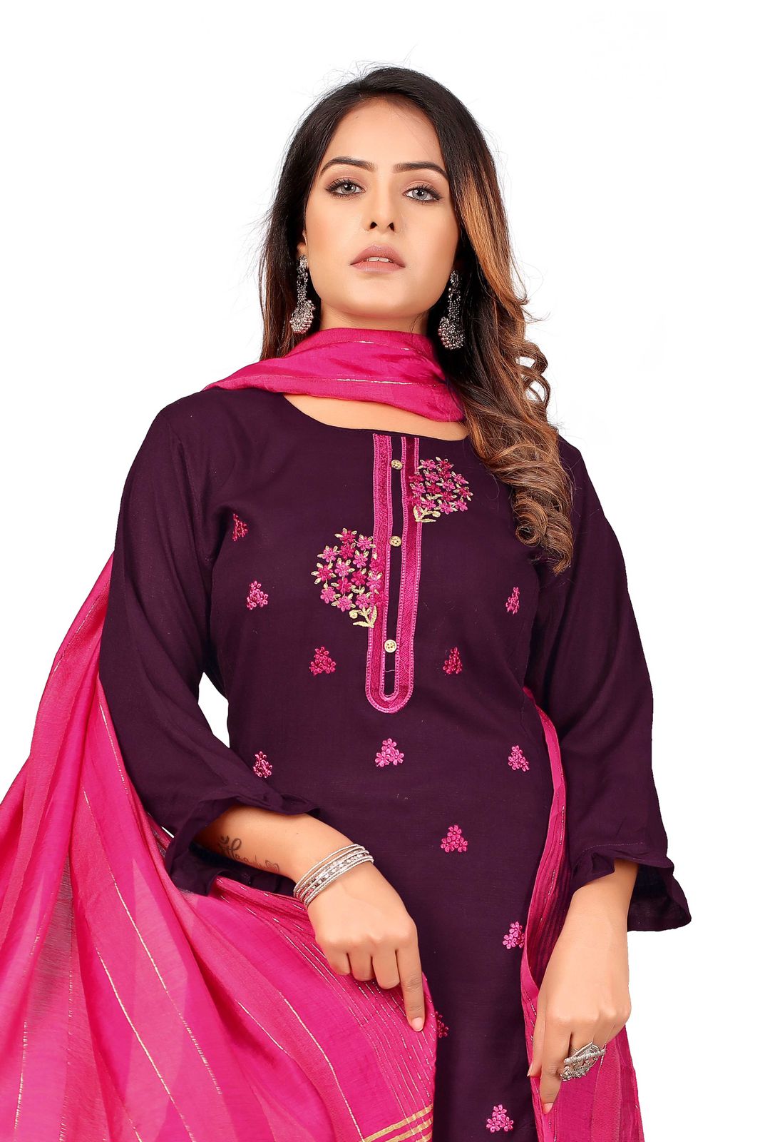 chanel 9 SKU 1054SD To 1058SD rayon attractive look top bottom with dupatta size set