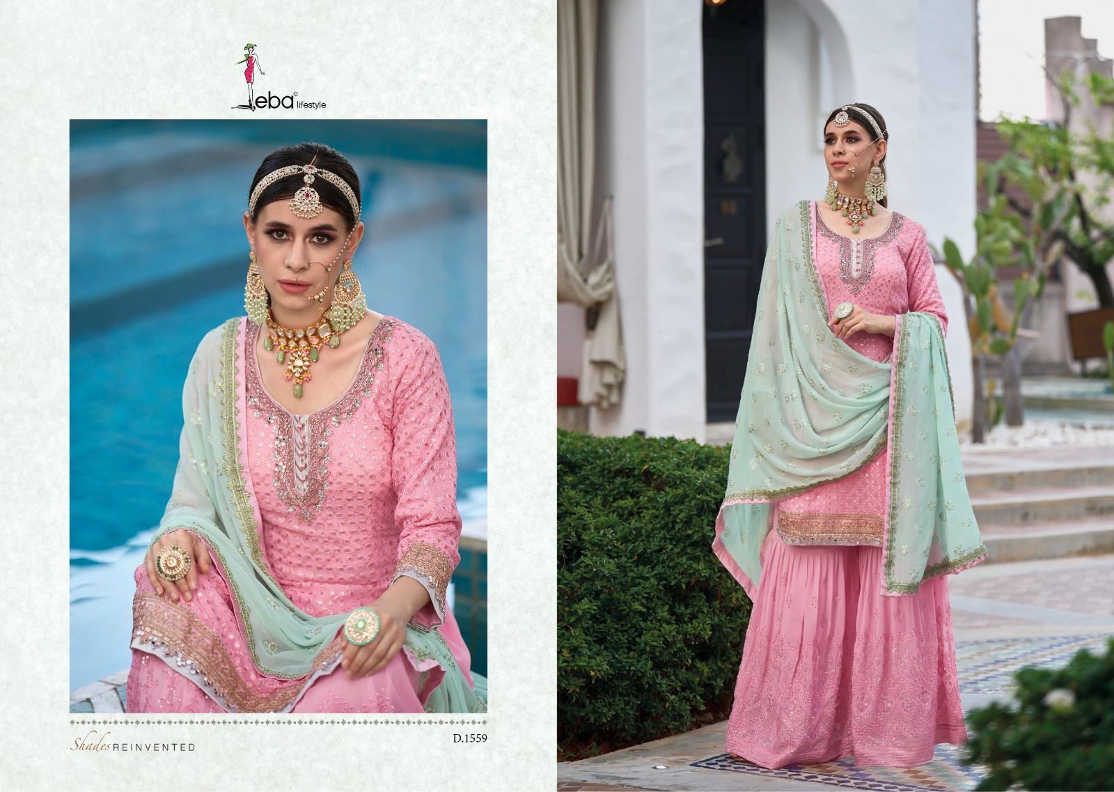 eba lifestyle armani vol 4 Georgette gorgeous look salwar suit catalog