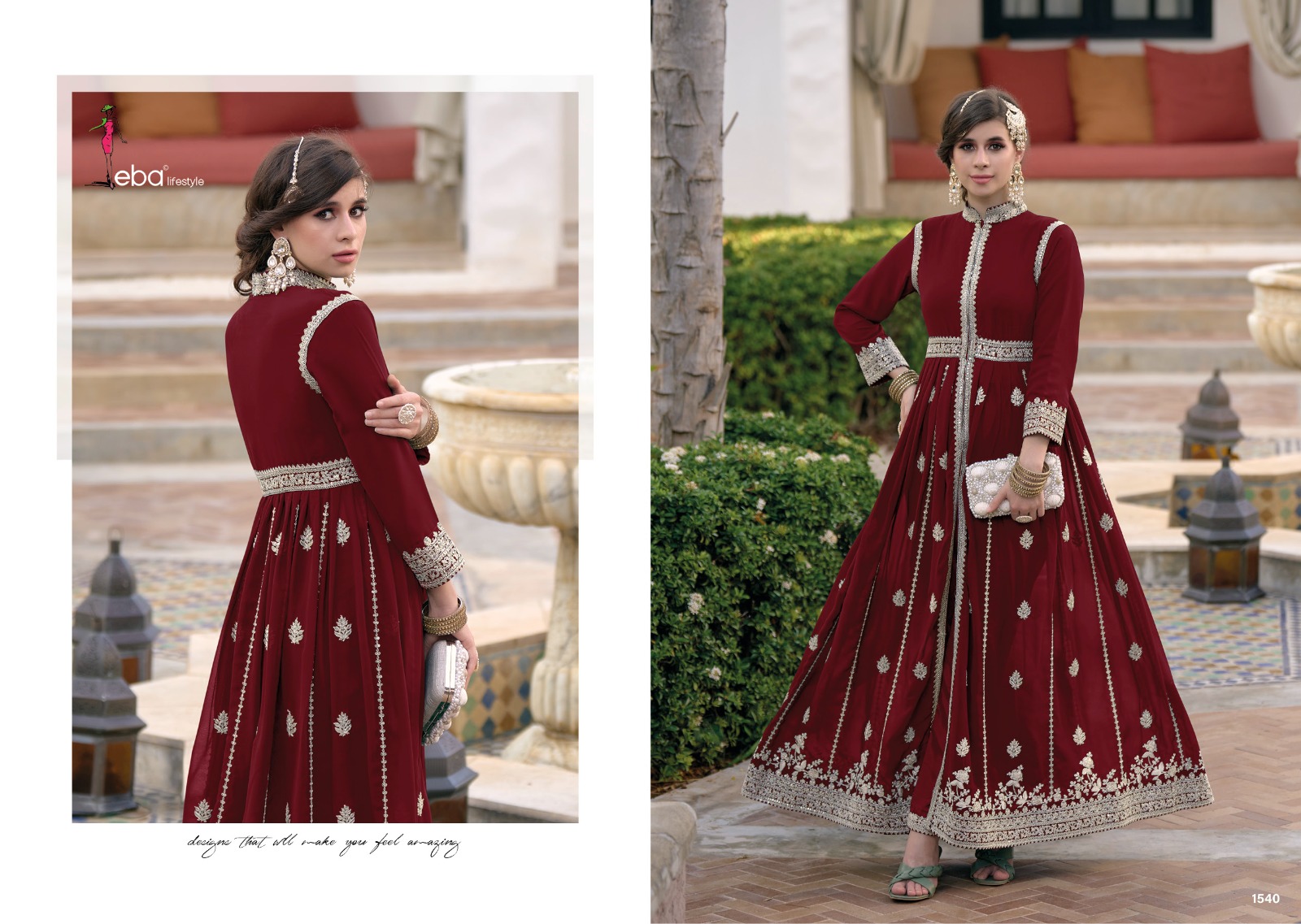 eba lifestyle gulmeena georgette gorgeous look salwar suit catalog
