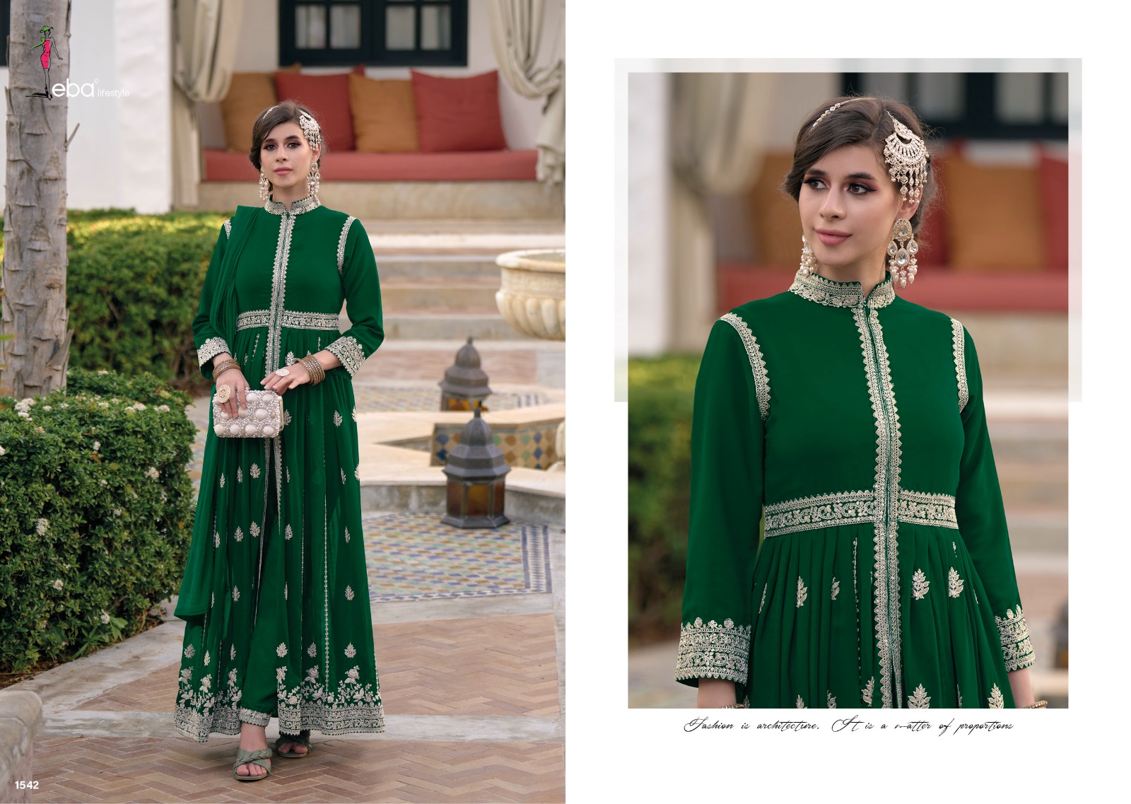 eba lifestyle gulmeena georgette gorgeous look salwar suit catalog