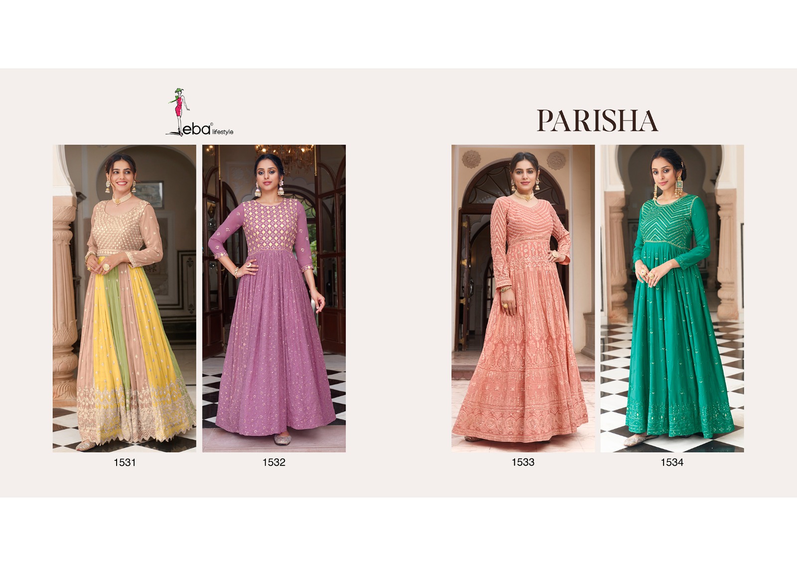 eba lifestyle parisha georgette festive look salwar suit catalog