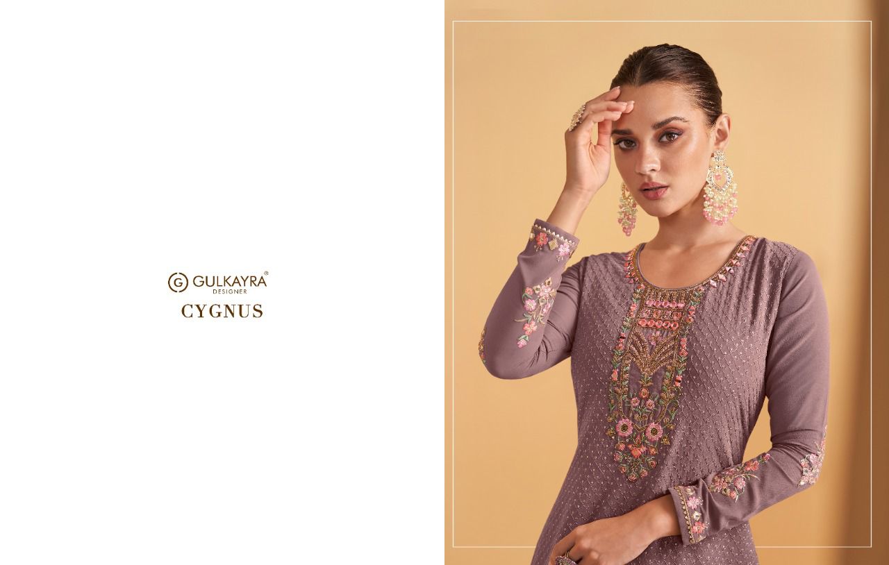 gulkayra designer cygnus georgette festive look salwar suit catalog