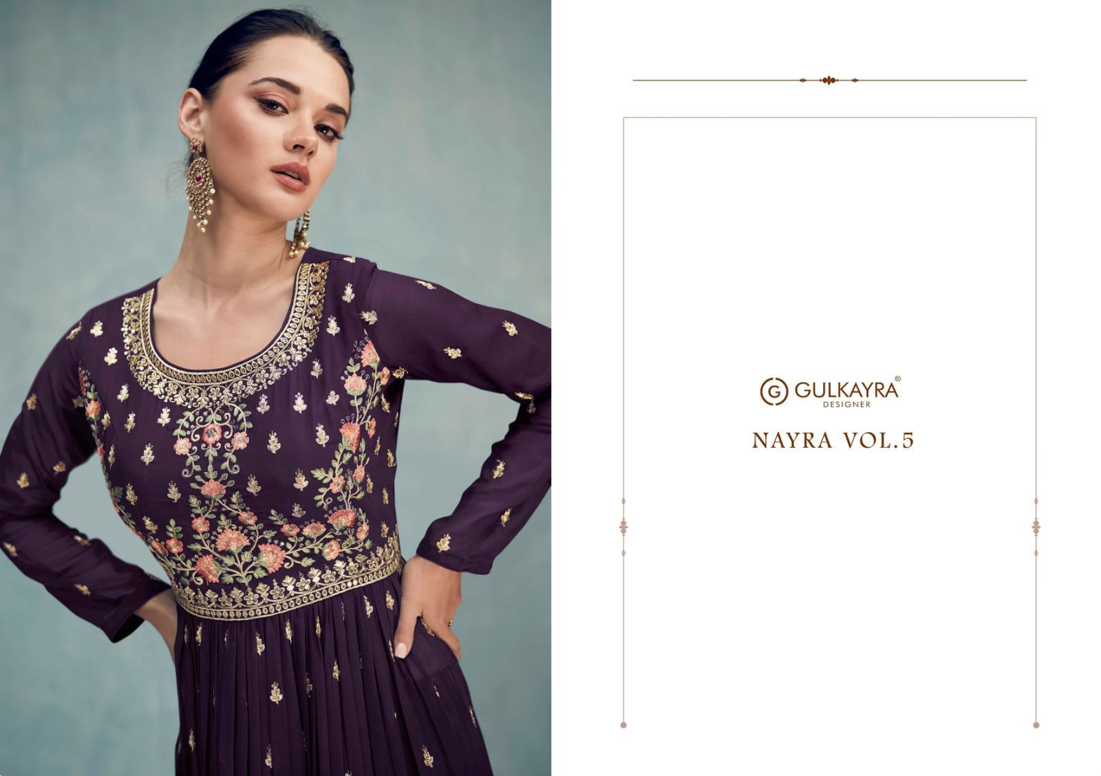 gulkayra designer nayra vol 5 blooming georgette gorgeous look salwar suit catalog