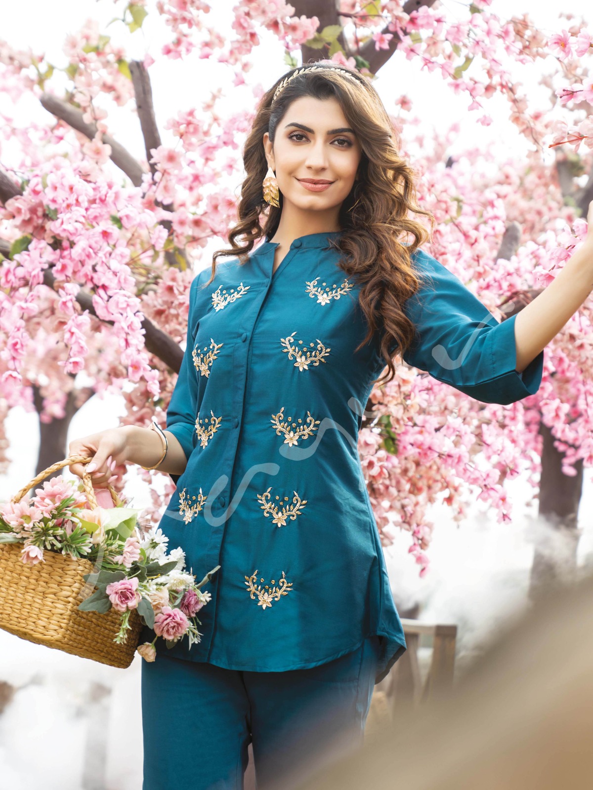 mayur luxury chinnon new and modern style top with pant catalog