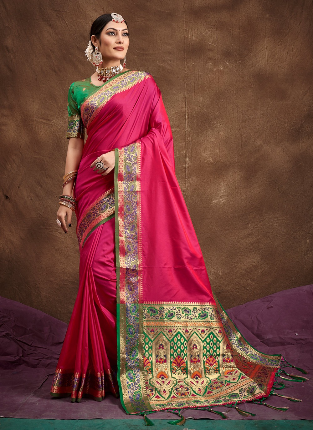 sangam print mayuri silk silk graceful look saree catalog