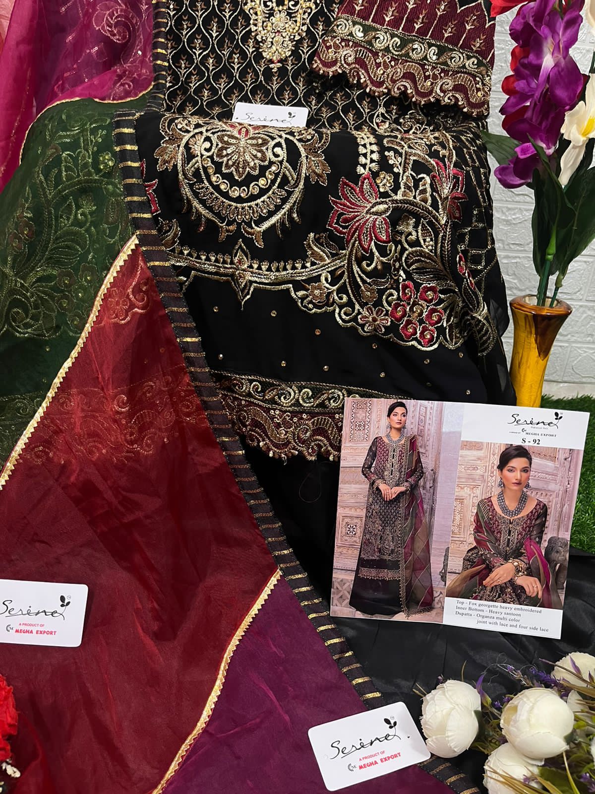 serine Megha Exports serine s 92 georgette Elegant look salwar suit Single