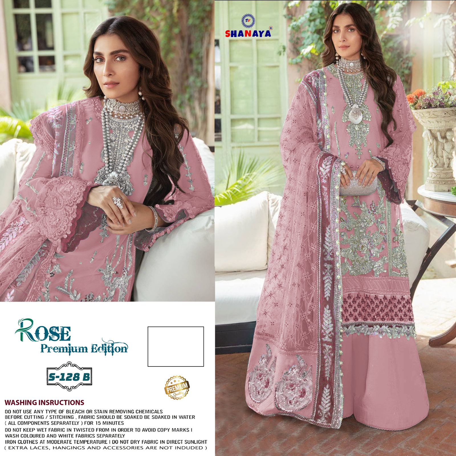shanaya rose rose premium edition s 128 georgette gorgeous look salwar suit catalog