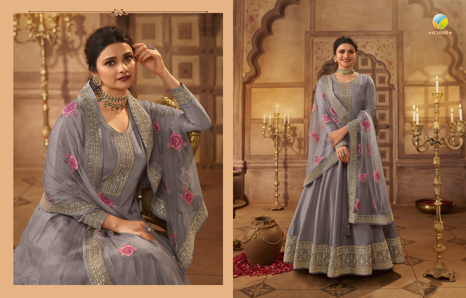 vinay fashion kaseesh noor mahal dola silk decent embroidery look slawar suit catalog