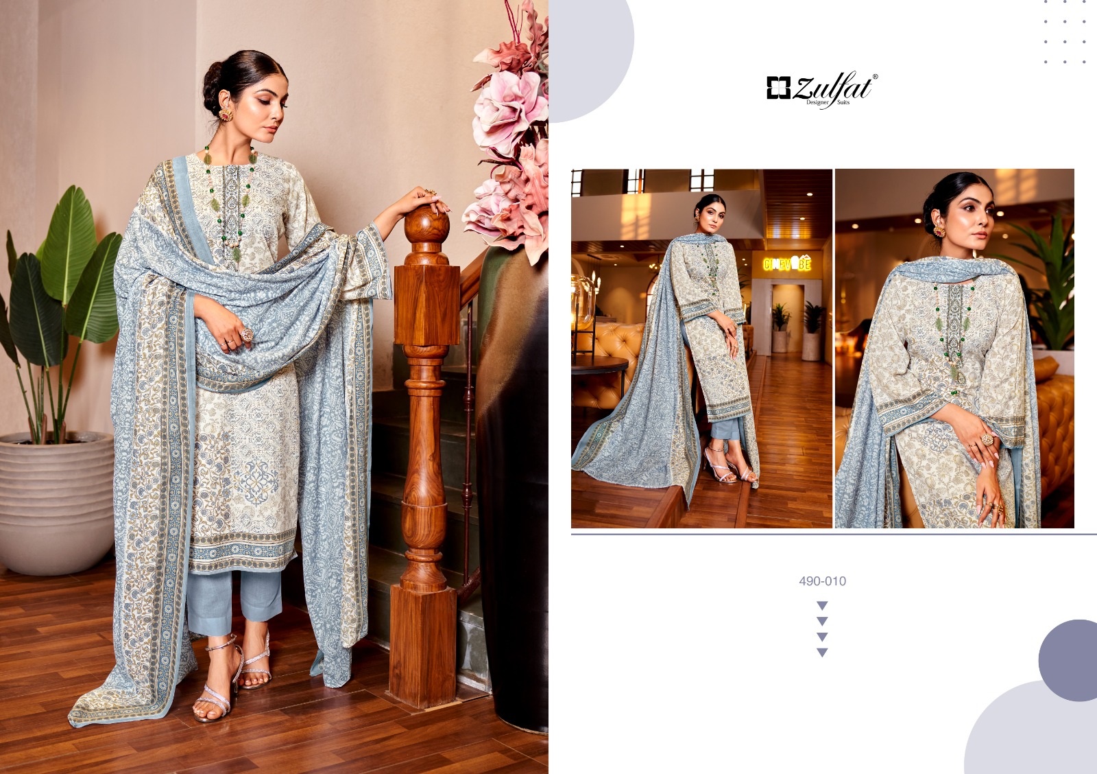 zulfat designer suit kavya 2 cotton regal look salwar suit catalog