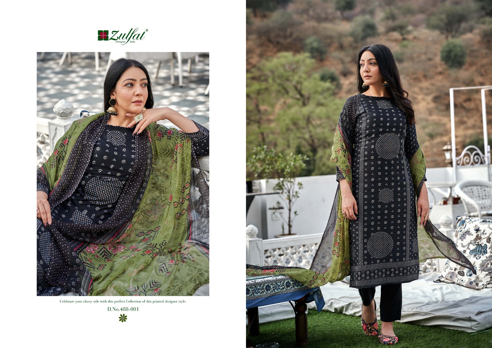 zulfat designer suit tamanna cotton regal look salwar suit catalog