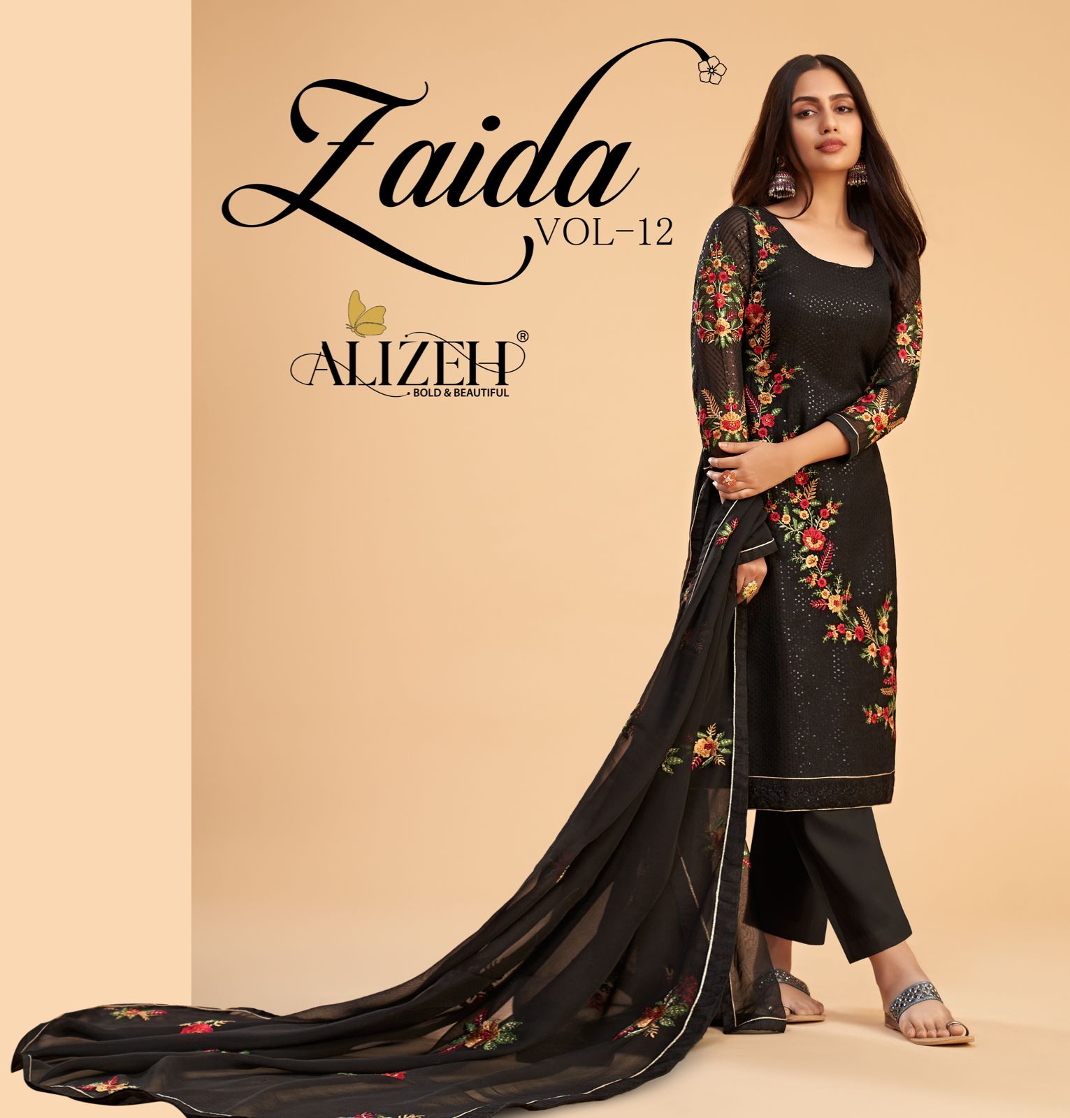 alizeh zaida vol 12 georgette regal look salwar suit catalog