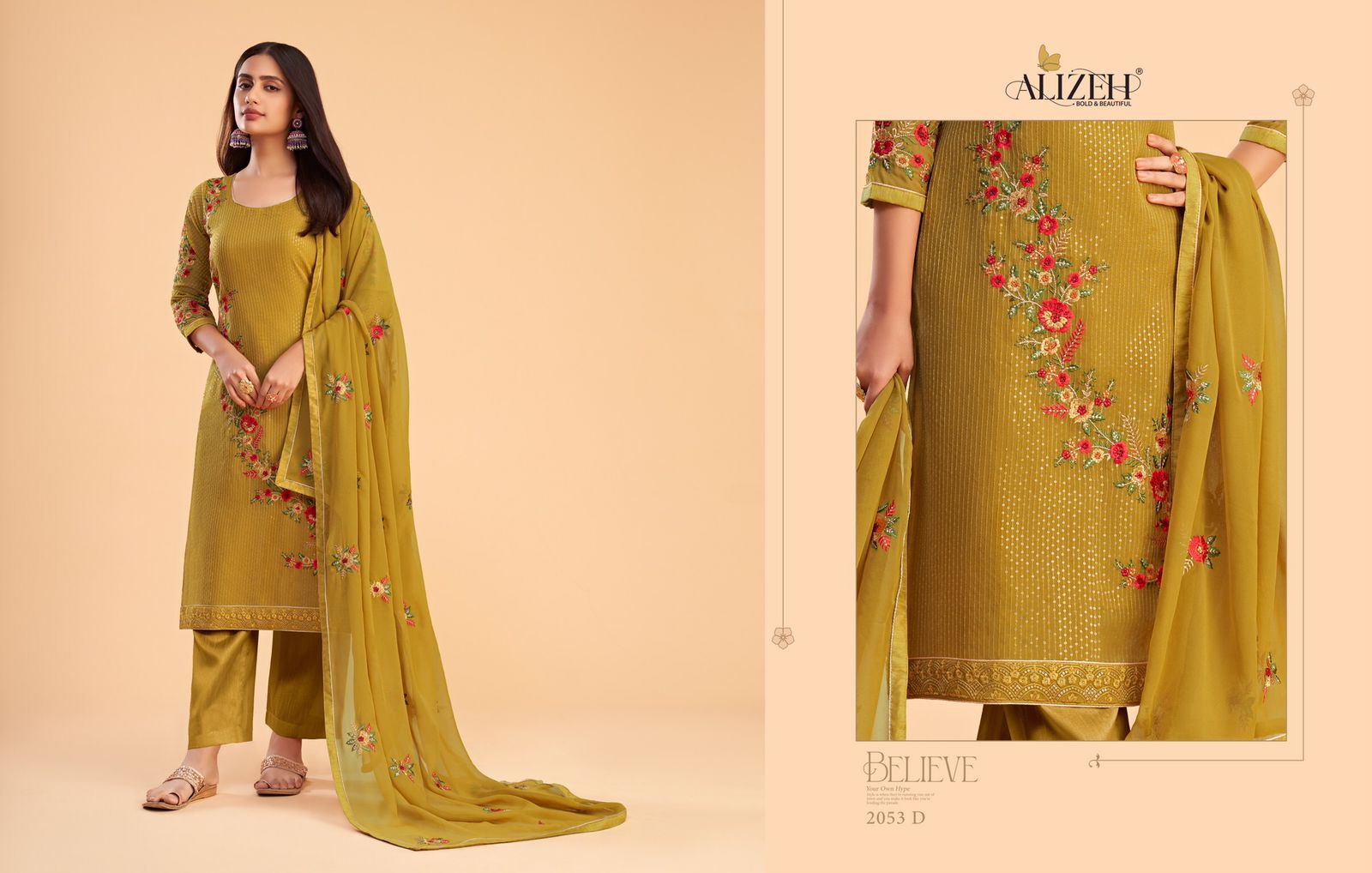 alizeh zaida vol 12 georgette regal look salwar suit catalog