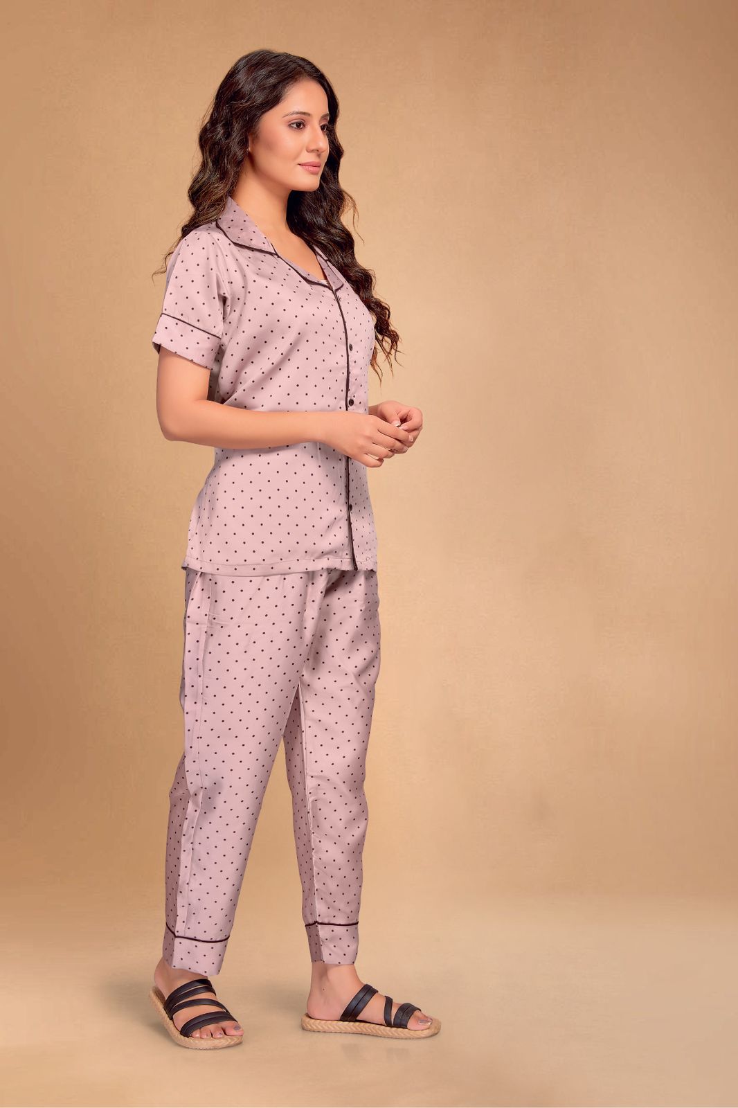 channel 9 SKU 105ND To 108ND attrective look Night Dress Top Bottom With Eye Mask size set