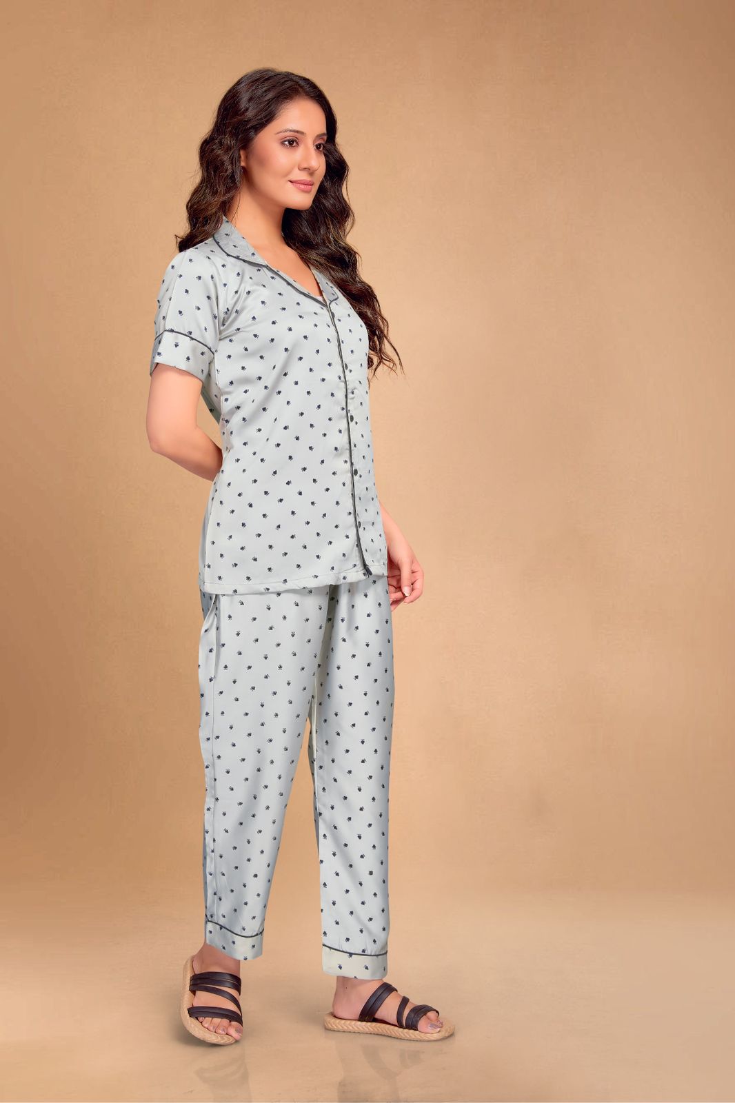 channel 9 SKU 105ND To 108ND attrective look Night Dress Top Bottom With Eye Mask size set