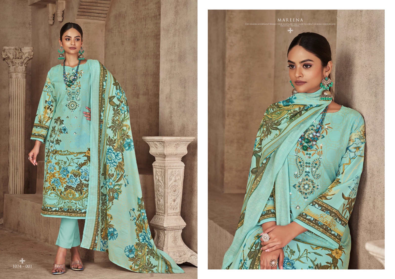 romani mareena vol 10 cotton regal look salwar suit catalog