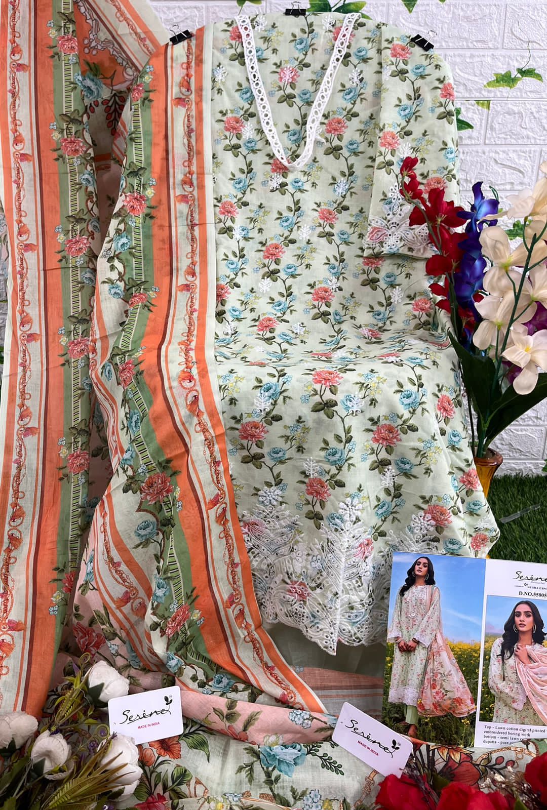 serine Megha Exports adan libas sarsoon lawn cotton elegant look salwar suit cotton dupatta catalog