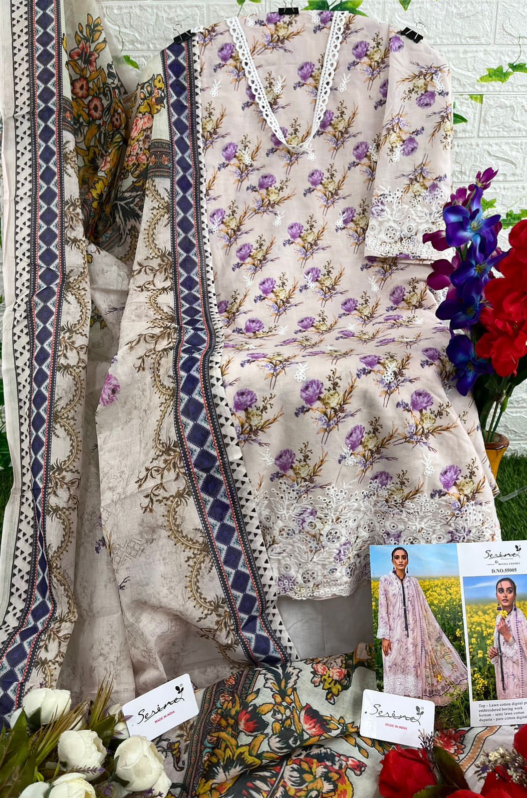 serine Megha Exports adan libas sarsoon lawn cotton elegant look salwar suit cotton dupatta catalog