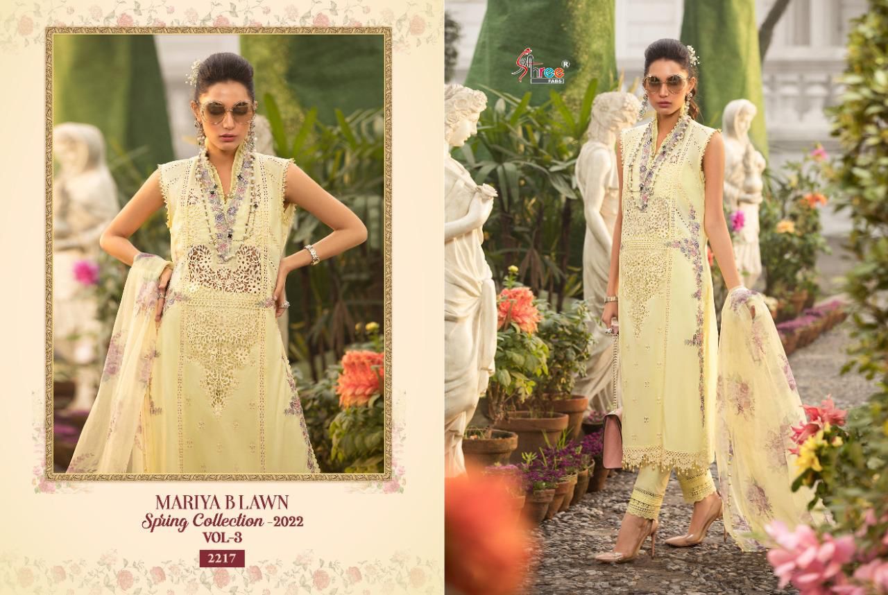 shree fab mariya b lawn spring  collection vol 3 lawn authentic fabric salwar suit with cotton dupatta catalog