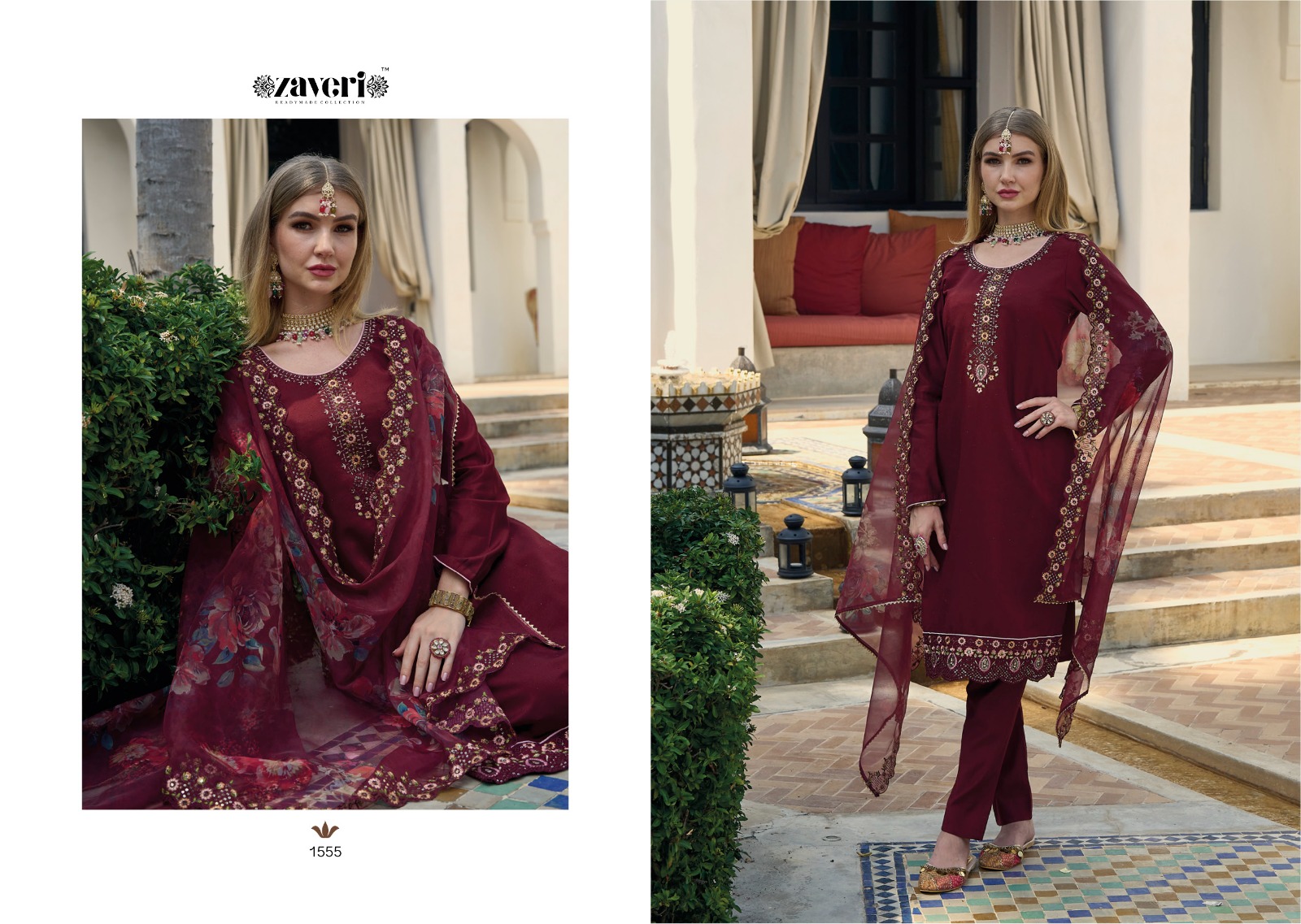 zaveri sabway viscose silk innovative look kurti pant with dupatta catalog