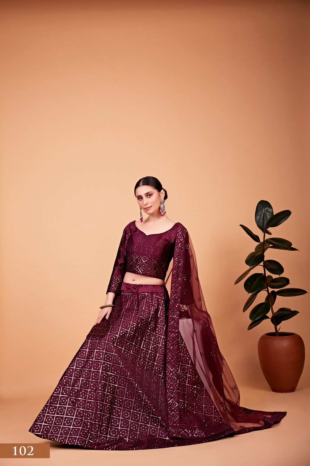 aawiya official nayra vol 1 butterfly net gorgeous look lehnga single