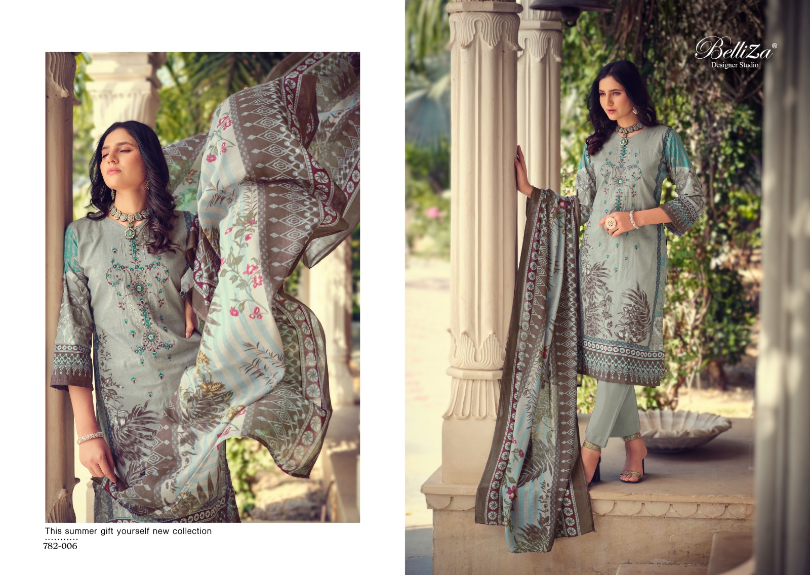 beliza designer studio naira vol 6 cotton exclusive print salwar suit catalog