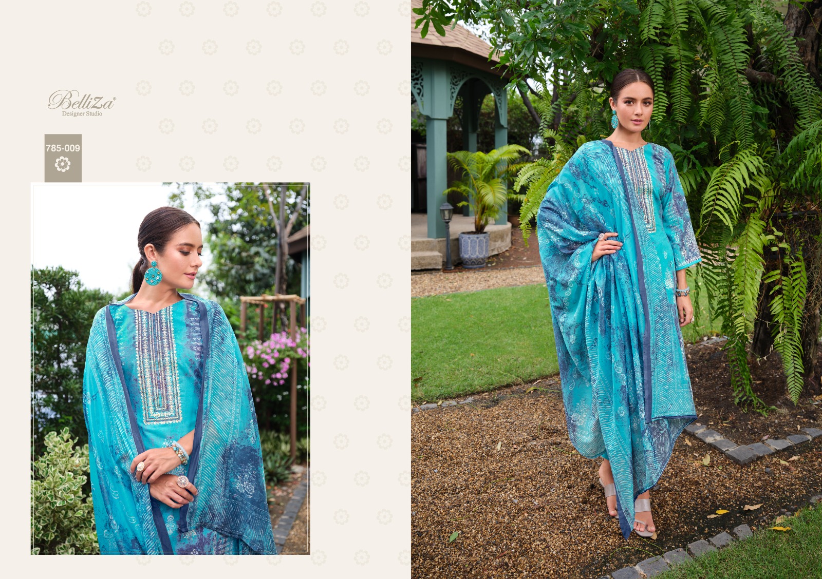 beliza designer studio Resham cotton exclusive print salwar suit catalog