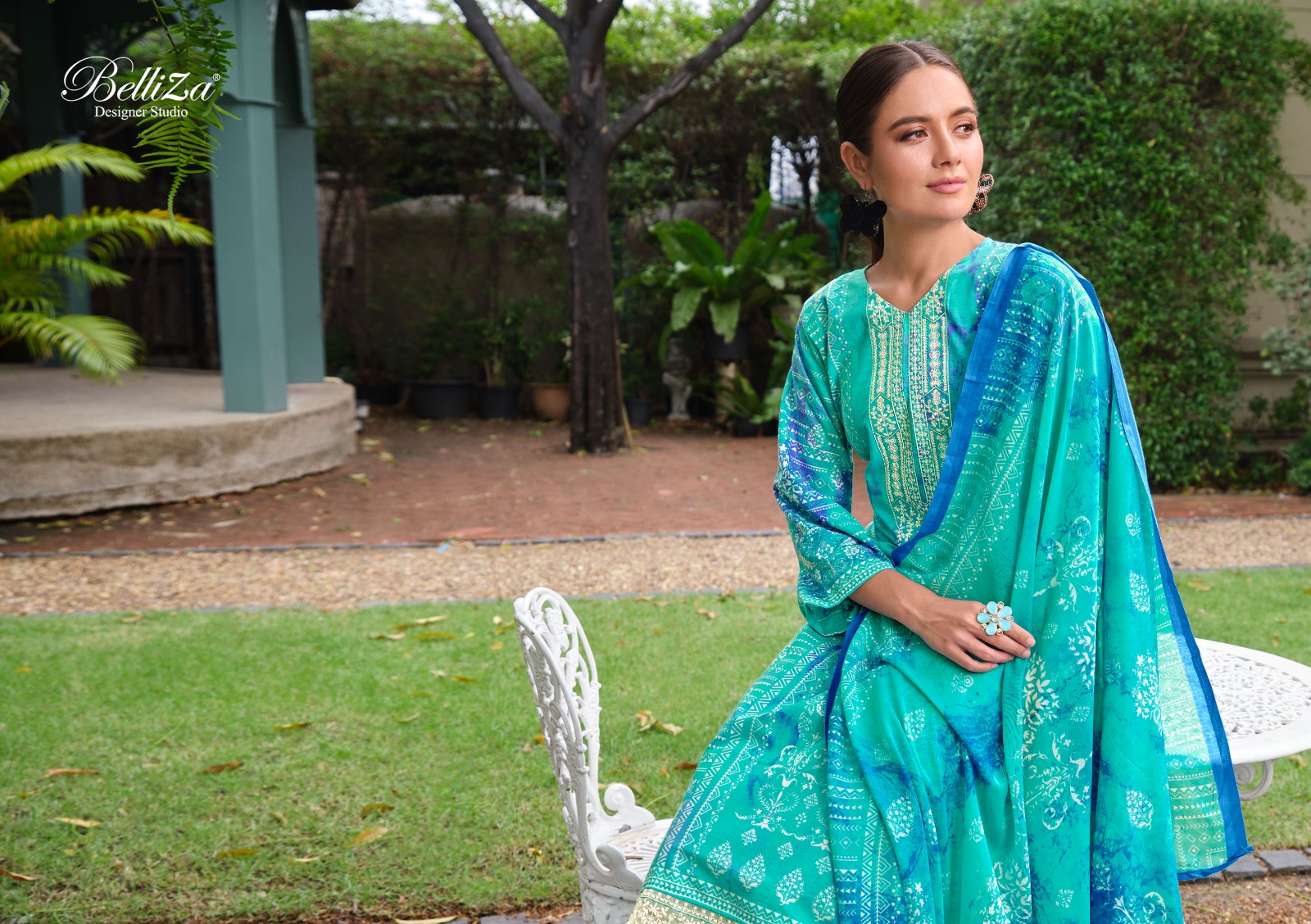 beliza designer studio Resham cotton exclusive print salwar suit catalog