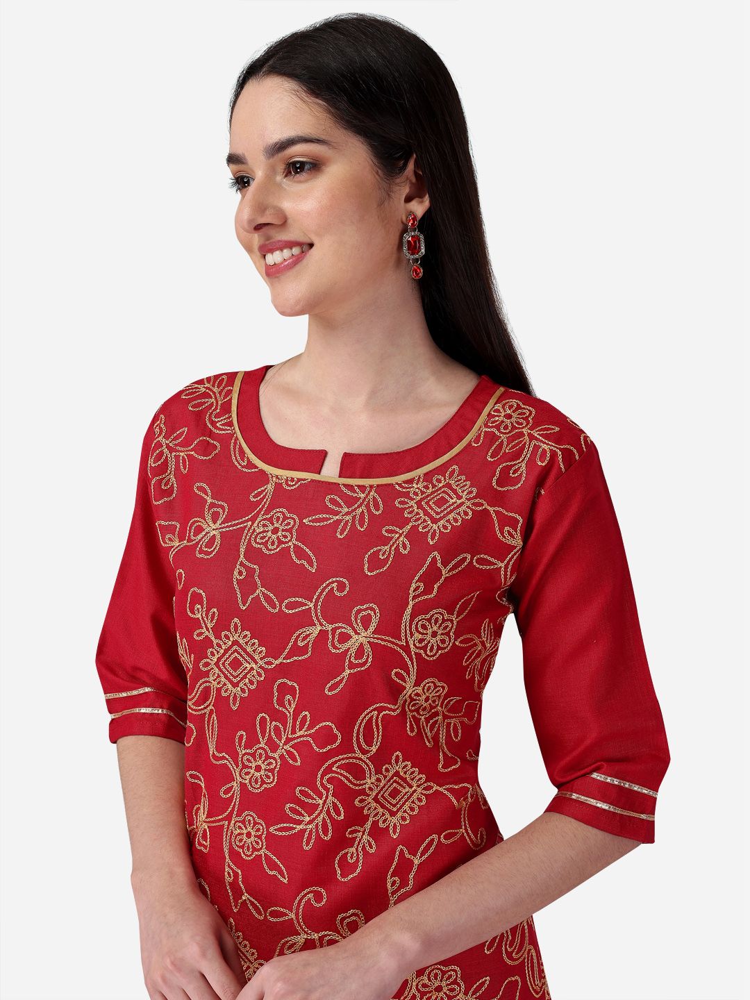 channel 9 d no sku 108sd to 110sd  cotton decent embroidery look top bottom with dupatta size set