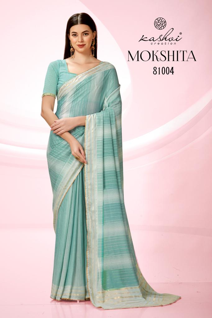lt kashvi creation mokshita moss attractive look saree catalog