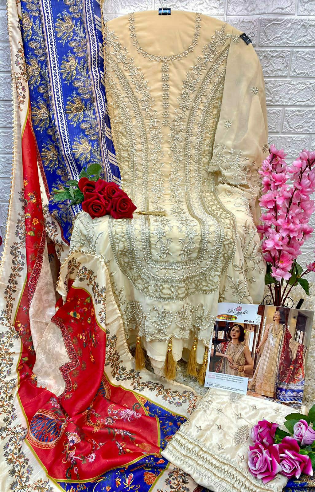 ramsha ramsha r 541 georgette catchy look salwar suit single