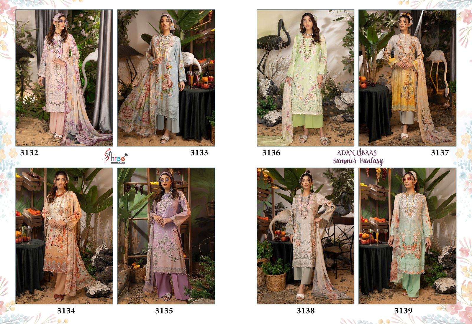 shree fabs adan libaas summer fantasy cotton new and modern look salwar suit with cotton dupatta catalog