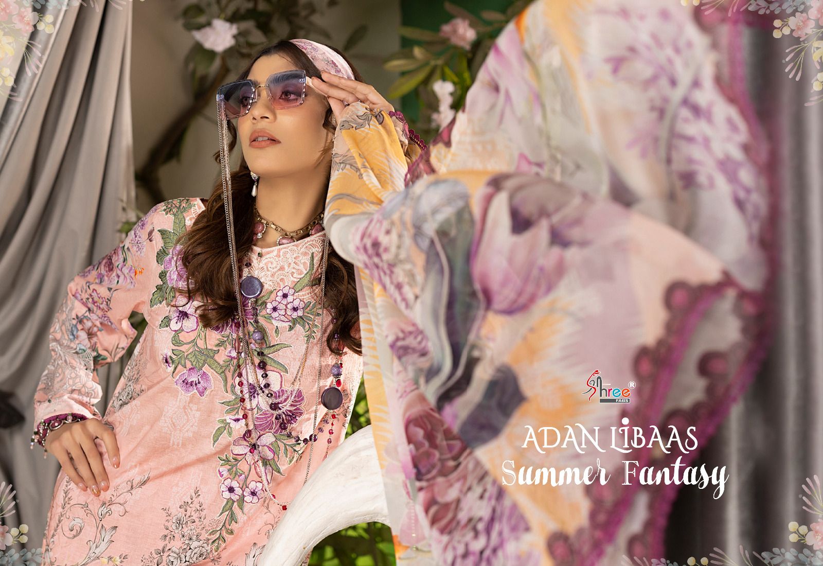 shree fabs adan libaas summer fantasy cotton new and modern look salwar suit with cotton dupatta catalog