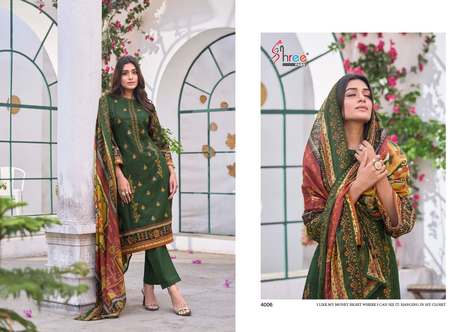 shree fabs bin saeed lawn collection vol 4 lawn astonishin look salwar suit with chiffon dupatta catalog