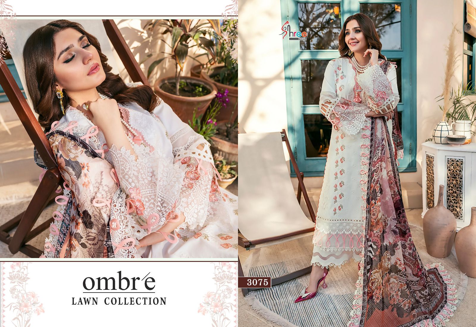shree fabs ombre lawan collection lawn cotton catchy look salwar suit with cotton dupatta catalog