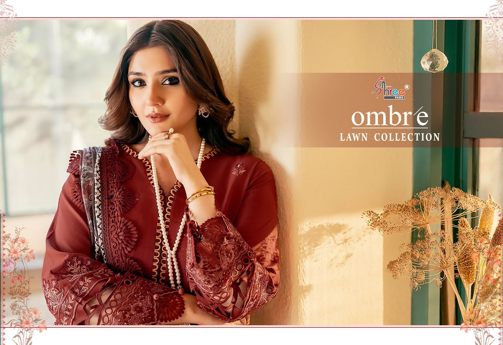 shree fabs ombre lawan collection lawn cotton regal look salwar suit with silver dupatta catalog